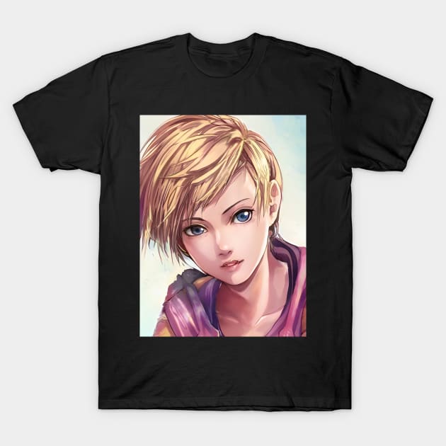 Hot Blonde Anime Girl with Short Hair T-Shirt by animegirlnft